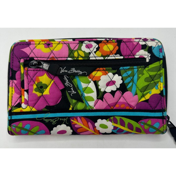 Vera Bradley Va Va Bloom 2012 Women Floral Multicolor Turn Lock Zip-Around Walle - Picture 3 of 7